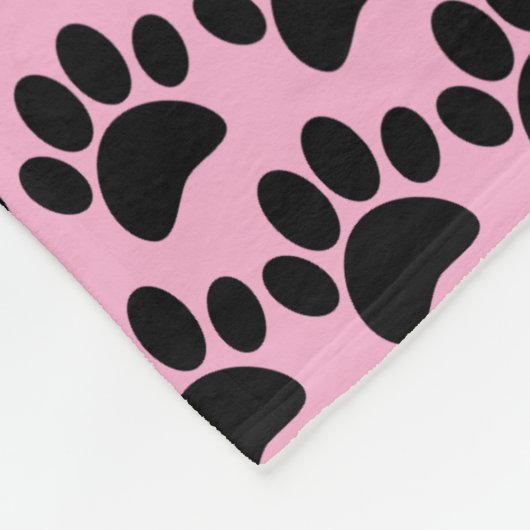 Schwarzer Dog PW Druckmuster Benutzerdefiniert Fleecedecke (Ecke)