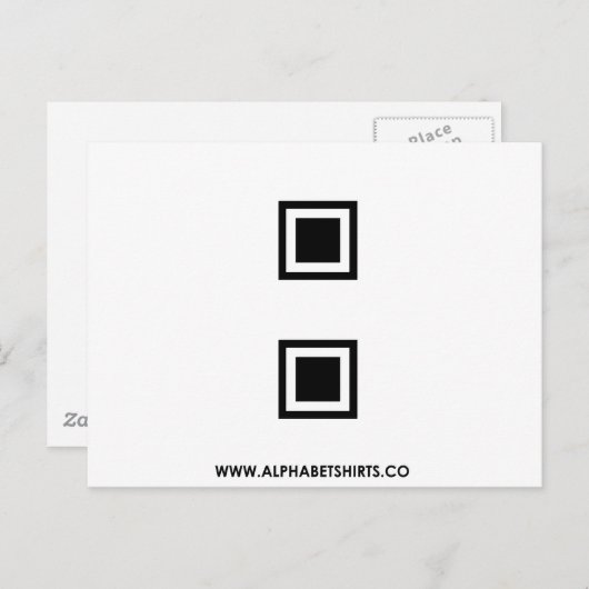 Schwarzer Doppelpunkt Postkarte (Vorne/Hinten)