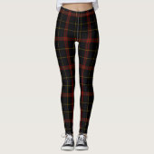 Schwarzer doppelter roter gelber riesiger Tartan Leggings (Vorderseite)