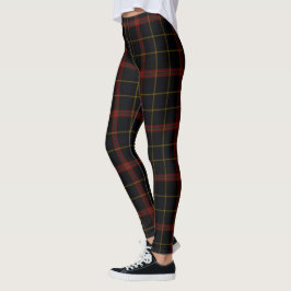 Schwarzer doppelter roter gelber riesiger Tartan Leggings