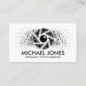 Schwarzer Dot Art Spritzer Kamerasockel Visitenkarte (Vorderseite)