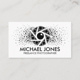 Schwarzer Dot Art Spritzer Kamerasockel Visitenkarte
