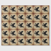 Schwarzer Drache auf rustikalem Hintergrund Geschenkpapier (Flach)