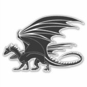 Schwarzer Drache Aufkleber (Vorderseite)