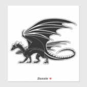 Schwarzer Drache Aufkleber (Blatt)