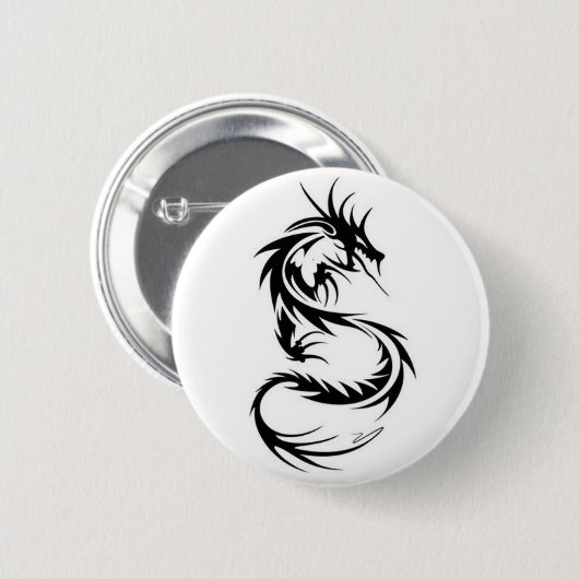 Schwarzer Drache Button (Vorne & Hinten)