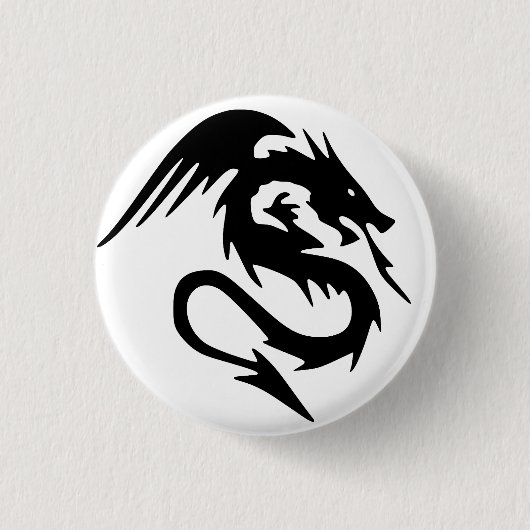 Schwarzer Drache Button (Vorderseite)
