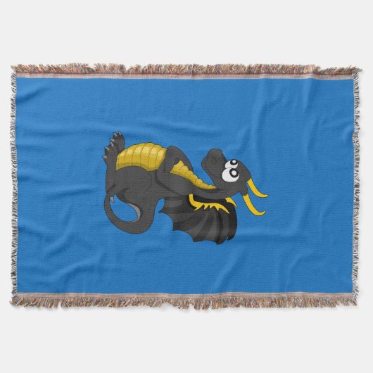 Schwarzer Drache Cartoon Decke (Vorderseite)
