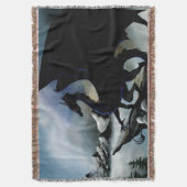 Schwarzer Drache Fantasy Blue Mountains Decke (Vorderseite Vertikal)