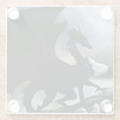 Schwarzer Drache Fantasy Blue Mountains Glasuntersetzer (Rückseite)