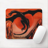 Schwarzer Drache fliegt Mousepad (Mit Mouse)
