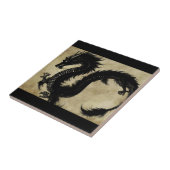 Schwarzer Drache Fliese (Seite)