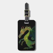 Schwarzer Drache Gepäckanhänger (Vorderseite vertikal)