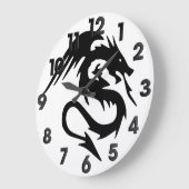 Schwarzer Drache Große Wanduhr (Winkel)