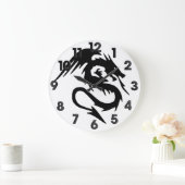 Schwarzer Drache Große Wanduhr (Zuhause)
