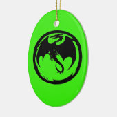 Schwarzer Drache Grüne Keramik Keramik Ornament (Links)