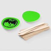 Schwarzer Drache grüne Paddel-Handfächer Fächer (Non-assembled)