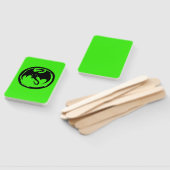 Schwarzer Drache grüne rechteckige Handfächer (Non-assembled)