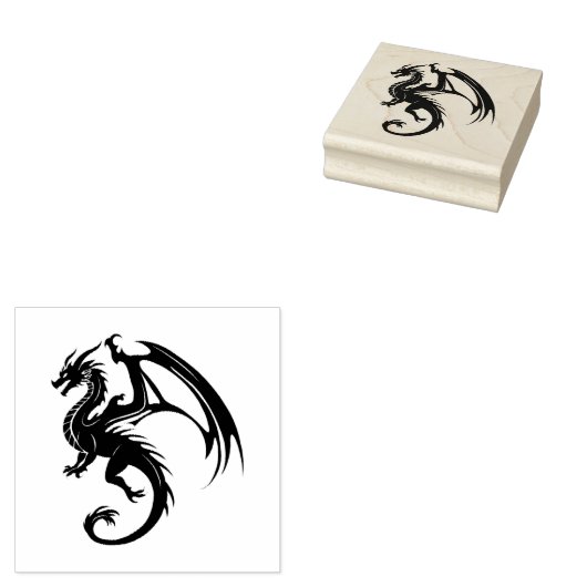 Schwarzer Drache Gummistempel (Stempel)