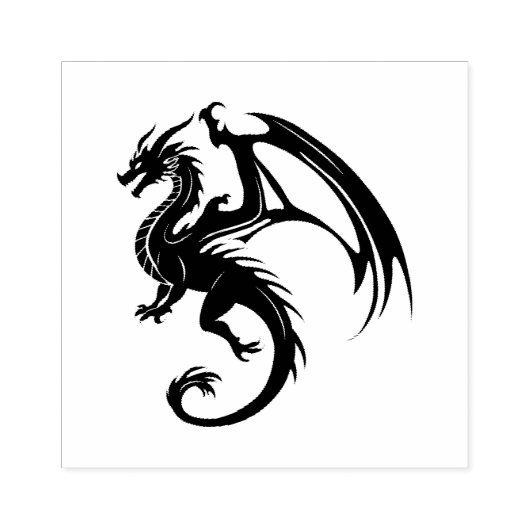 Schwarzer Drache Gummistempel (Prägung)