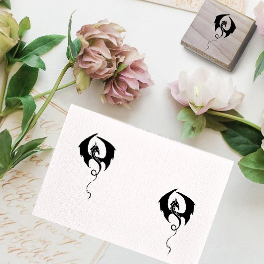 Schwarzer Drache Gummistempel