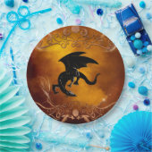 Schwarzer Drache im Himmel Pappteller (Party)