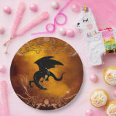Schwarzer Drache im Himmel Pappteller (Party)