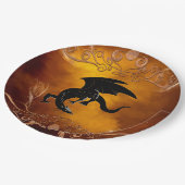 Schwarzer Drache im Himmel Pappteller (Schrägansicht)