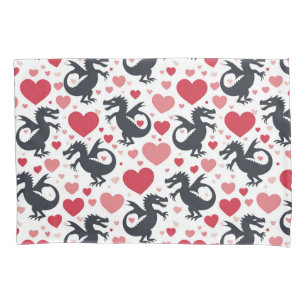 Schwarzer Drache in der Liebe Kissenbezug