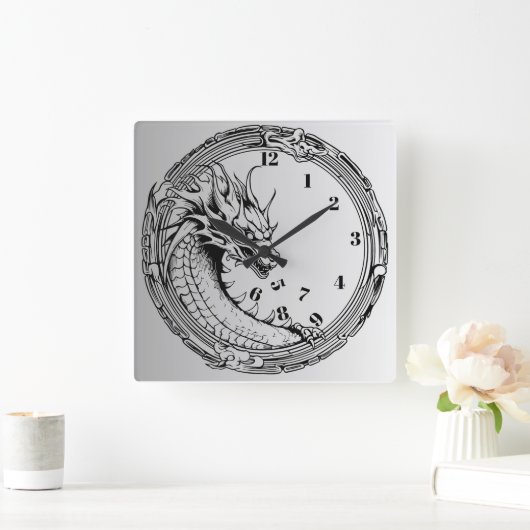 Schwarzer Drache isst die Uhr der Zeit (Zuhause)