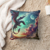 Schwarzer Drache Kissen (Decke)
