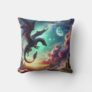 Schwarzer Drache Kissen
