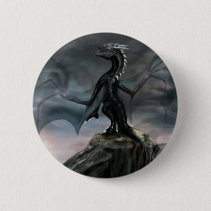 Schwarzer Drache-Knopf Button