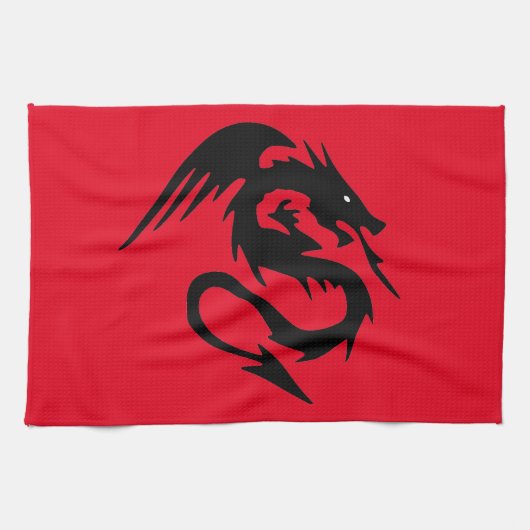 Schwarzer Drache Küchentuch (Horizontal)