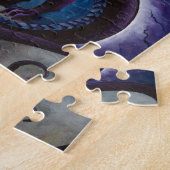 Schwarzer Drache mit nächtlichem Himmel durch Puzzle (Seite)