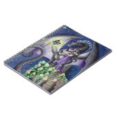Schwarzer Drache mit Schmetterlingsdrachekunst Notizblock (Linke Seite)