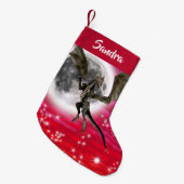 Schwarzer Drache - Mythische Fantasie Personalisie Kleiner Weihnachtsstrumpf (Vorderansicht (hängend))