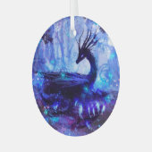 Schwarzer Drache, Nachtwaldszene. Ornament Aus Glas (Vorderseite links)