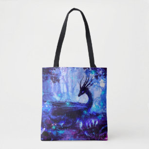 Schwarzer Drache, Nachtwaldszene. Tasche