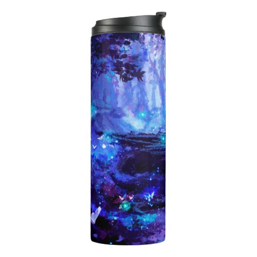 Schwarzer Drache, Nachtwaldszene. Thermosbecher (Nach links gedreht)