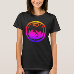 Schwarzer Drache Neon Frauen schwarzes T-Shirt