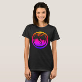 Schwarzer Drache Neon Frauen schwarzes T-Shirt (Vorne ganz)