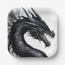 Schwarzer Drache Nidhogg Wasserfarbendesign