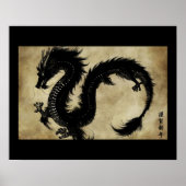 Schwarzer Drache Poster (Vorne)
