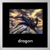 Schwarzer Drache Poster (Vorne)
