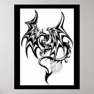 Schwarzer Drache Poster