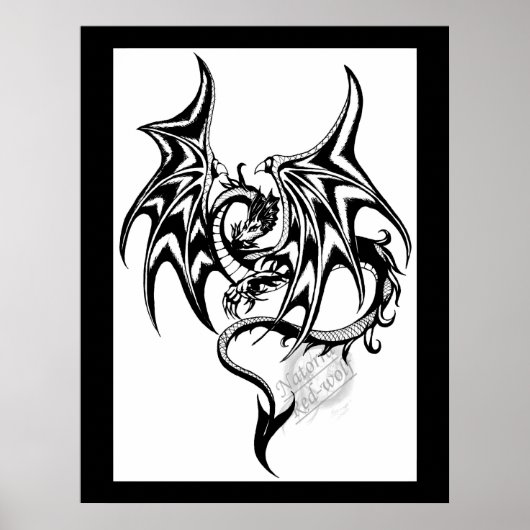 Schwarzer Drache Poster (Vorne)