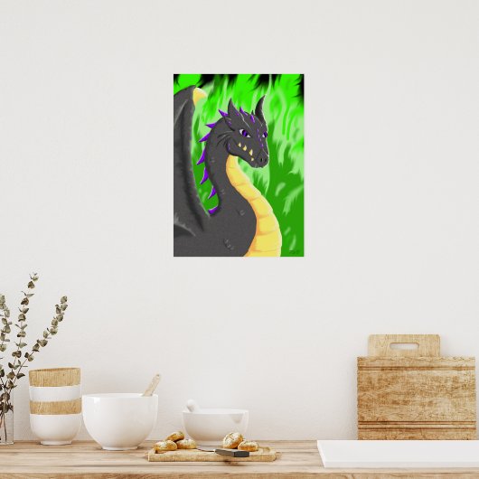 Schwarzer Drache Poster (Küche)