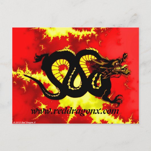 Schwarzer Drache Postkarte (Vorderseite)