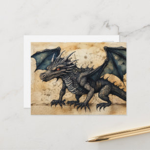 Schwarzer Drache Postkarte